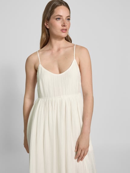 MSCH Copenhagen Midi-jurk met structuurmotief, model 'Amabel' Offwhite - 3