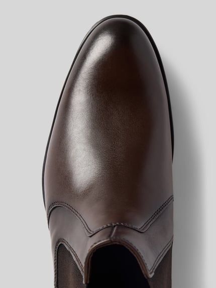 LLOYD Buty chelsea ze skóry z pętelką model ‘EEZY’ Ciemnobrązowy 3