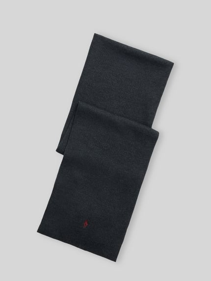 Polo Ralph Lauren Schal aus reiner Wolle mit Logo-Stitching Anthrazit 1