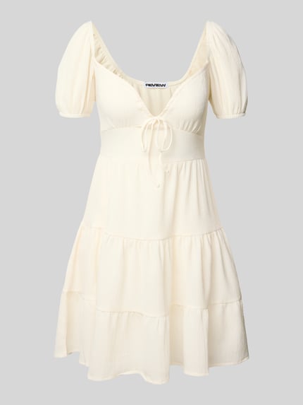 REVIEW Mini-jurk in laagjeslook Offwhite - 2