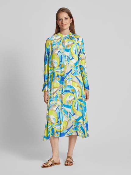 Emily Van den Bergh Midikleid mit Allover-Print GELB 4