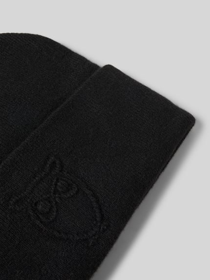 KnowledgeCotton Apparel Beanie mit Label-Detail BLACK 2