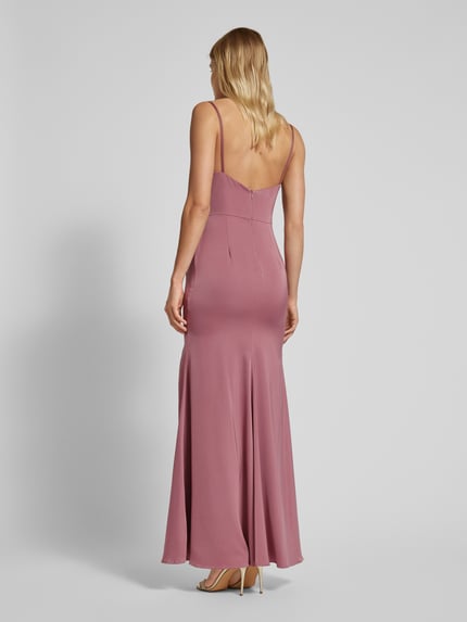 Laona Abendkleid mit Raffungen Altrosa 5