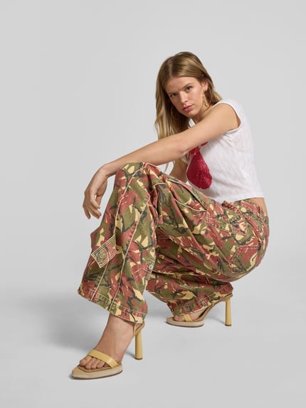Rabanne Stoffhose mit Eingrifftaschen Khaki 3