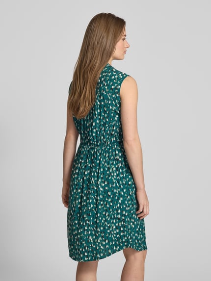 Apricot Knielange jurk van viscose metritssluiting Donkergroen - 5