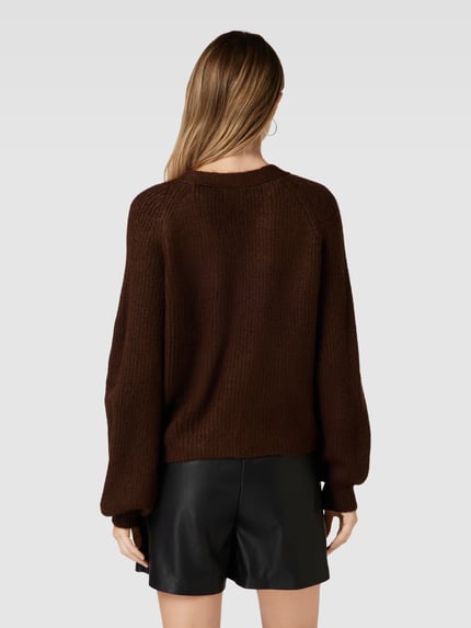 ONLY Cardigan in wikkellook, model 'MIA' Chocoladebruin - 5