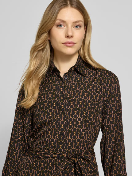 Lauren Ralph Lauren Sukienka koszulowa o długości do kolan z wiązanym paskiem model ‘KARALYNN’ Czarny 3