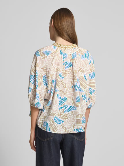 HERZENS Loose fit blouseshirt van pure zijde Kaki - 5
