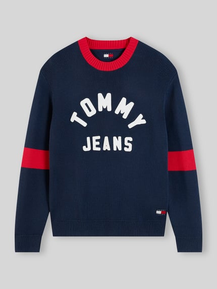 Tommy Jeans sweter o kroju regular fit z czystej bawełny model 'NEW CLASSICS' Ciemnoniebieski 2