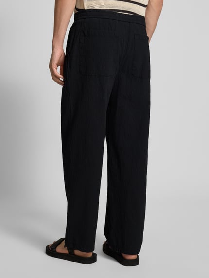 REVIEW Spodnie materiałowe o kroju straight fit z mieszanki bawełny Czarny 5