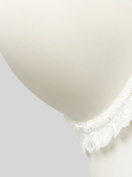 DORINA Super Push up Biustonosz z detalami z koronki Model „CLAIRE” Złamany biały 2