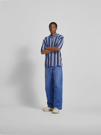 Marni Poloshirt met streepmotief Blauw - 1