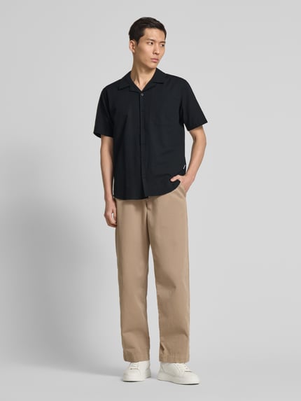 GABBA Regular Fit Freizeithemd mit Label-Detail Modell 'Timo Seer' Black 1