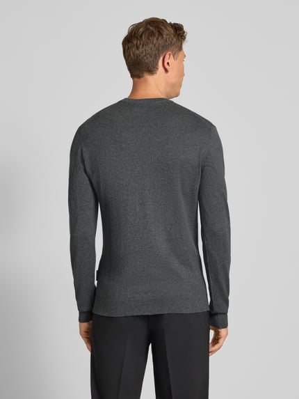 Casual Friday Regular fit gebreide pullover met kasjmier, model 'Halfdan' Donkergrijs - 5