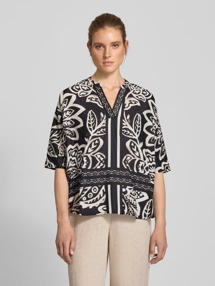Emily Van den Bergh Blouseshirt met V-hals BLACK - 4
