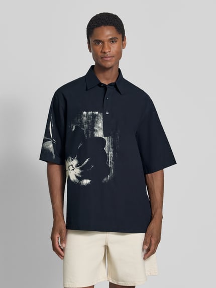 Armani Exchange Regular Fit Poloshirt aus reiner Baumwolle Marine 4