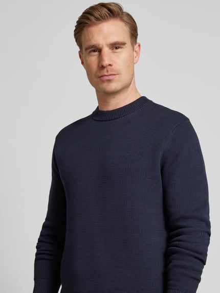 Selected Gebreide pullover met ronde hals, model 'DANE' Marineblauw - 3