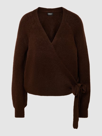 ONLY Cardigan in wikkellook, model 'MIA' Chocoladebruin - 2