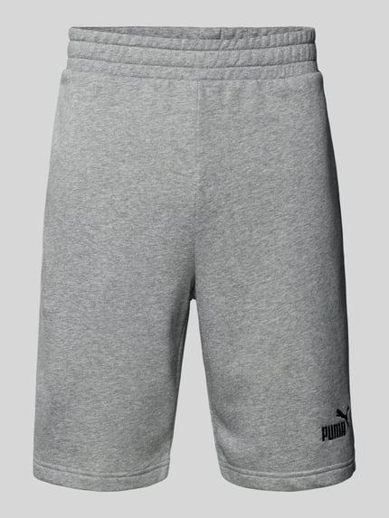 PUMA Performance Regular fit sweatshorts met labelstitching, model 'ESS No. 1' Middengrijs gemêleerd - 2