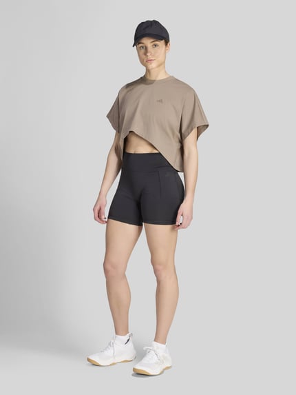 adidas Training t-shirt sportowy o luźnym kroju z mieszanki bawełny Szarobrązowy 4