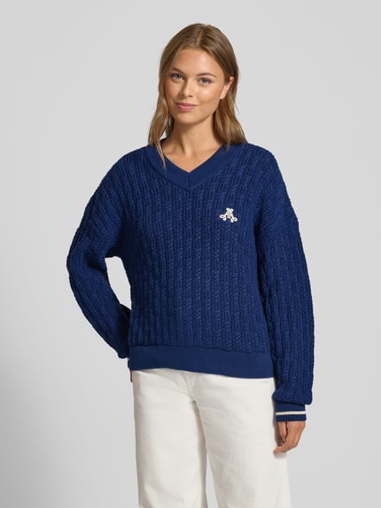 ARMEDANGELS Loose Fit Strickpullover aus reiner Baumwolle Modell 'CAARLAS STRUCTURE' Marine 4