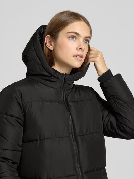 PIECES Regular Fit Steppmantel mit Storm Cuffs Modell 'BEE' Black 3