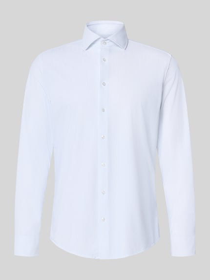 Produktfoto, jasnoniebieskie Slim Fit Businesshemd mit Cutaway-Kragen von Seidensticker, gładka bawełna, delikatny wzór, koszule biznesowe