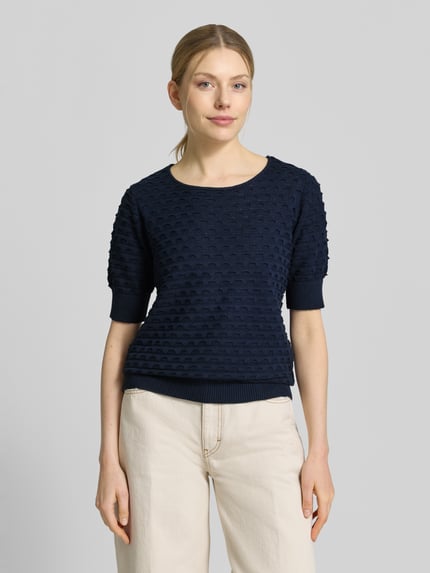 FREE/QUENT Strickpullover mit 1/2-Arm Modell 'Dodo' Marine 4
