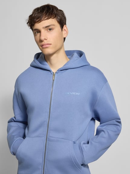 REVIEW Sweatjacke mit Kapuze Rauchblau 3