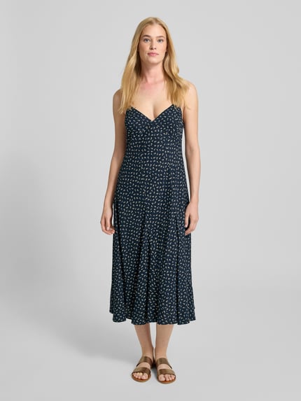 Polo Ralph Lauren Knielanges Kleid mit abgerundetem V-Ausschnitt Dunkelgruen 4