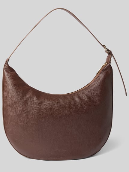 Produktfoto, Schultertasche aus Kunstleder mit verstellbarem Henkel von Valentino Bags, dunkelbraune Farbe, glatte strukturierte Oberfläche, Damen Umhängetasche