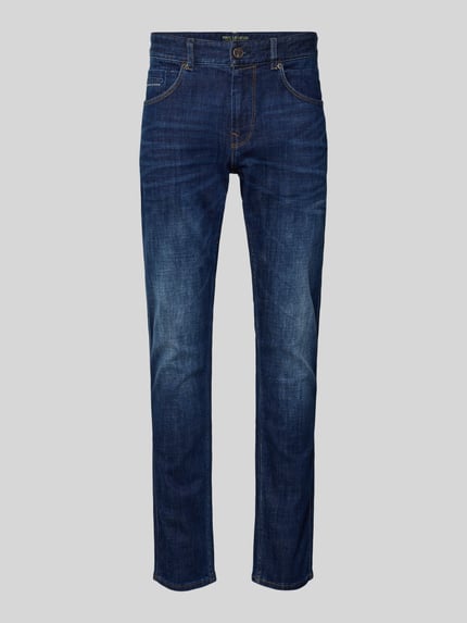 Produktfoto, Jeans met 5-pocketmodel van PME Legend, katoenmix met stretch, slim fit, knoop- en ritssluiting, labeldetail, blauwe tinten