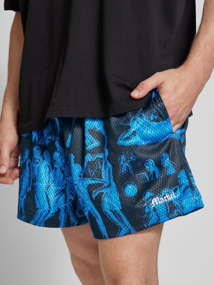 MARKET Sweatshorts mit Allover-Muster Modell 'MALICE' Black 3