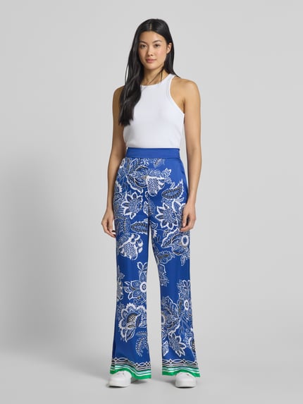 HERZENS Wide Leg Seidenhose mit elastischem Bund Royal 1