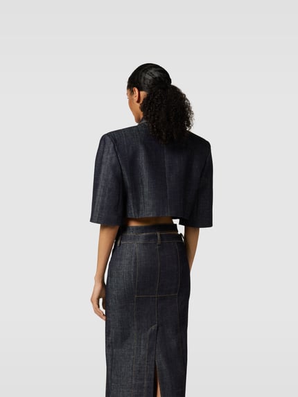 The Mannei Kort blazer in denimlook Donkerblauw - 5
