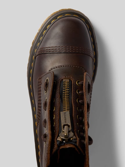 Dr. Martens Boots van leer met labeldetail, model 'Sinclair' Donkerbruin - 3
