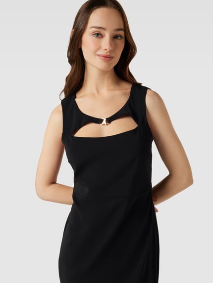 Patrizia Pepe Midikleid mit Schlüsselloch-Ausschnitt Black 3