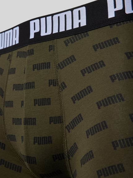 PUMA Bokserki z elastycznym pas z logo w zestaw 2 szt. Oliwkowy 2