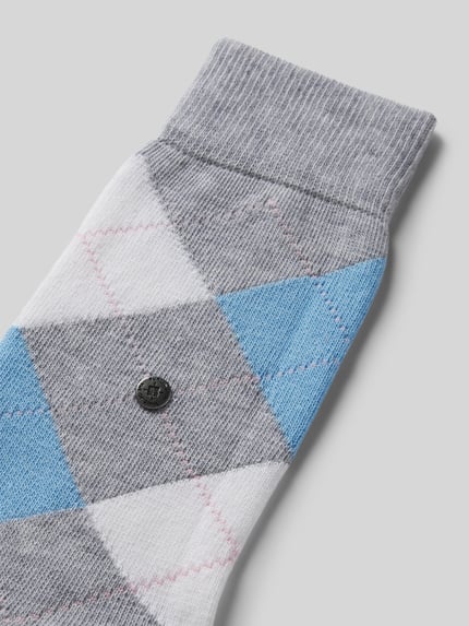 Burlington Socken mit Zickzack-Muster Modell 'Queen' Hellgrau 2
