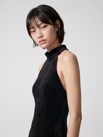Jake*s Cocktail Maxi Abendkleid aus Polyester-Mix mit Neckholder und Beinschlitz Black 3