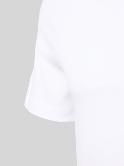 Productfoto, wit t-shirt van puur katoen, recht model, model 'Classic', set van 3, ronde hals met labelstitching van BOSS.