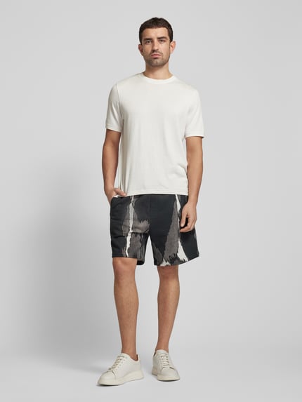 HUGO Regular Fit Shorts mit Allover-Muster Modell 'Daverar' Black 1