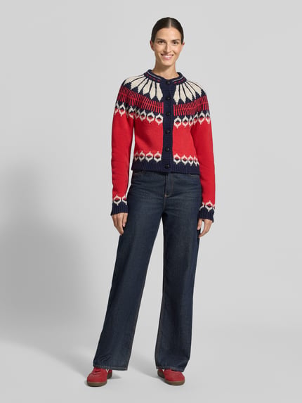 LOLLYS LAUNDRY Strickjacke aus Woll-Mix Modell 'Clare' Rot 1