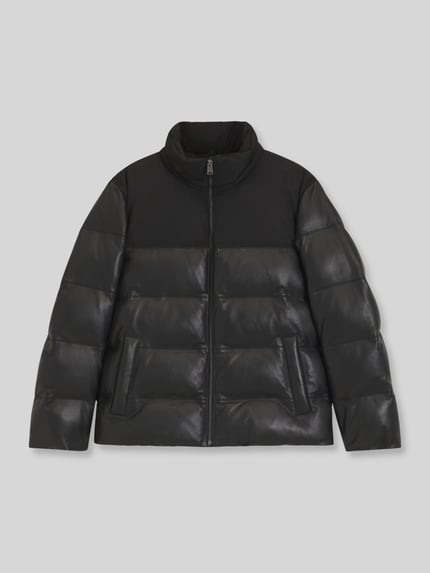 BOSS Lederjacke aus Lammfellnappa mit Stehkragen Black 2