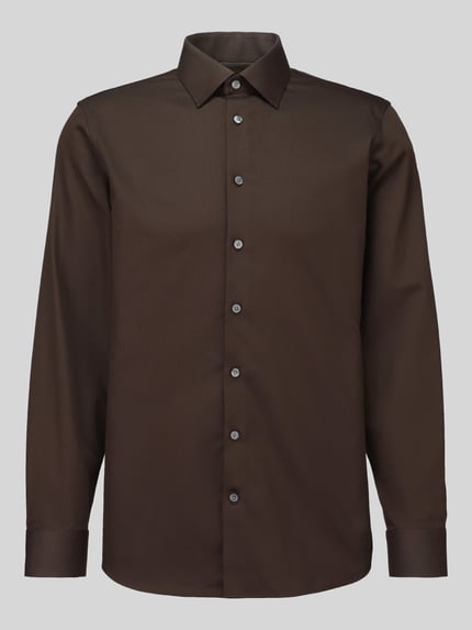 Selected Slim Fit Businesshemd aus Baumwoll-Mix Modell 'FILIP' Dunkelbraun 2
