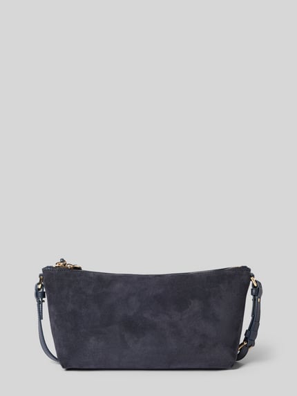 FURLA Umhängetasche aus Rindvelours mit Metall-Detail Dunkelblau 3