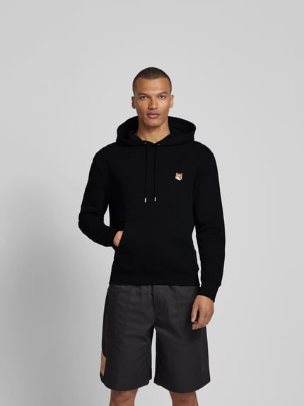 MAISON KITSUNÉ Bluza z kapturem z wyhaftowanym logo Czarny 4