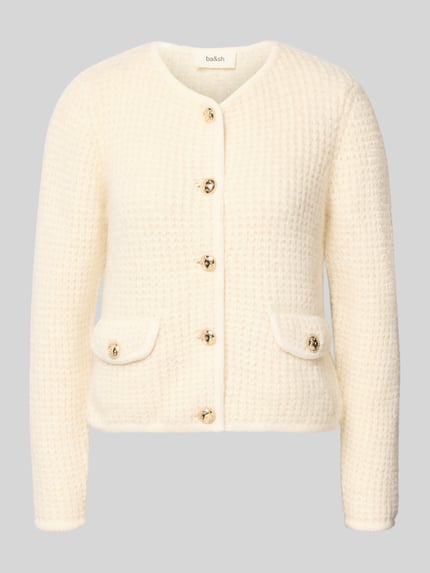 ba&sh Strickjacke aus Alpaka-Mix mit Woll-Anteil Modell 'HARRY' Ecru 2