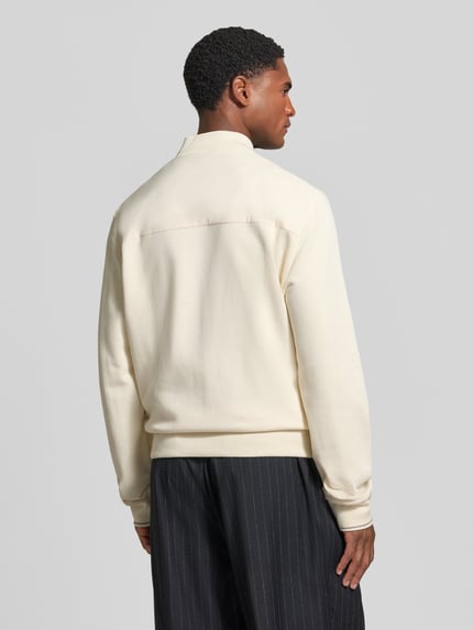 BOSS Regular Fit Sweatjacke aus reiner Baumwolle Modell 'Skiles 55' Offwhite 5