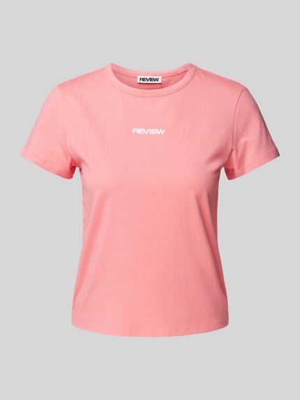 REVIEW T-Shirt mit Label-Print Pink 2